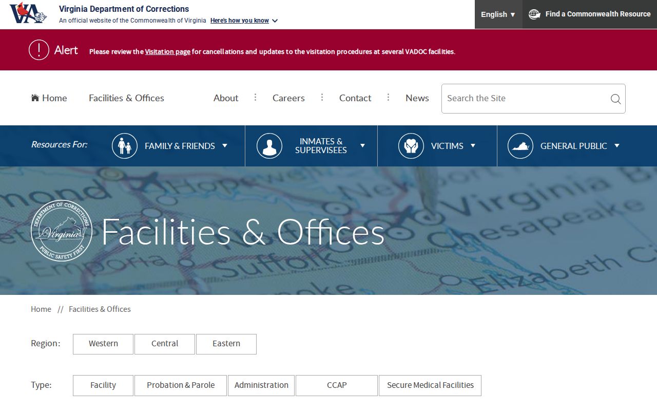 Prince Edward County parole and probation office listing for Farmville District 24