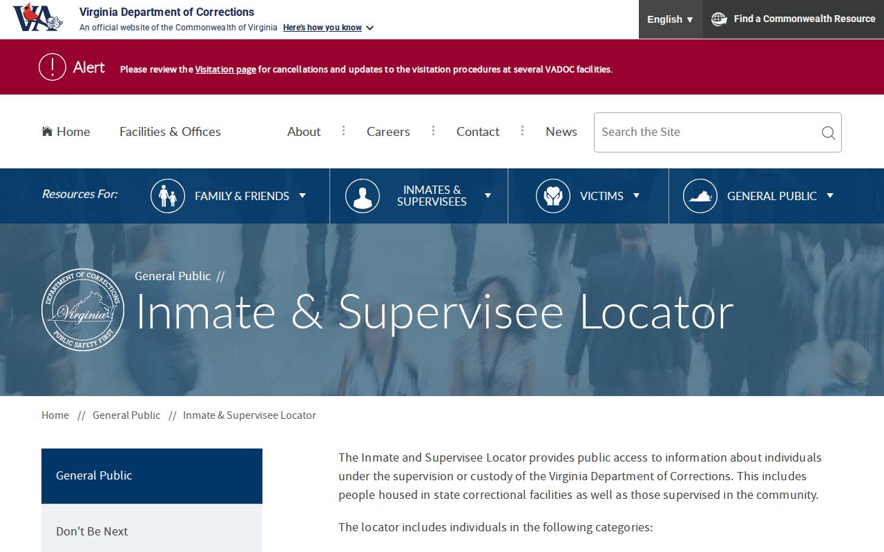 VADOC locator for Prince Edward County released inmates